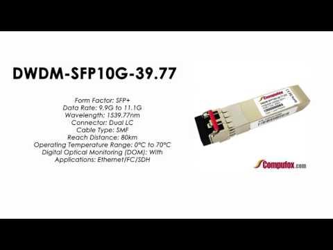 DWDM-SFP10G-39.77  |  Cisco Compatible 10GBASE-DWDM SFP+ 1539.77nm 80km