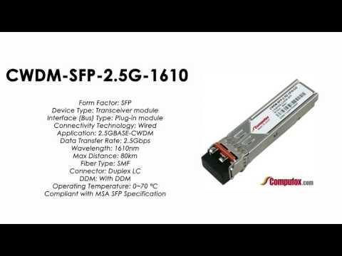 CWDM-SFP-2.5G-1610  |  Cisco Compatible 2.5Gb/s CWDM SFP 1610nm 80km