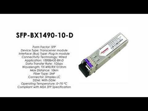 SFP-BX1490-10-D | ZyXEL Compatible 1000BASE-BX-D SFP SMF Tx1490nm/Rx1310nm 10km DDMI
