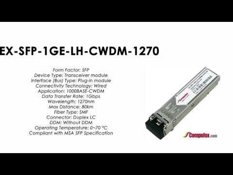 EX-SFP-1GE-LH-CWDM-1270  |  Juniper Compatible 1000Base-CWDM SFP 1270nm 80km SMF