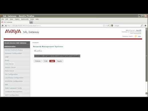 How To Configure Alarm Forwarding From Your Avaya SAL GW To Your Network Management System