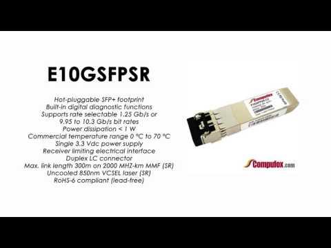 E10GSFPSR  |  Intel Compatible 10GBASE-SR/1000BASE-SX 850nm 300m SFP+