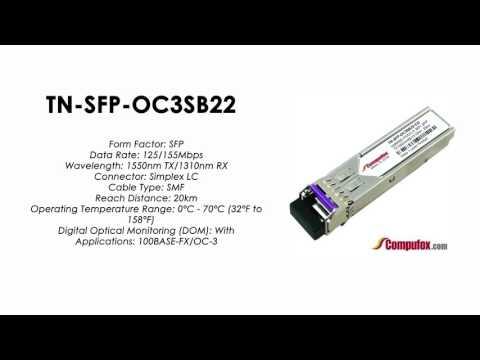 TN-SFP-OC3SB22 | Transition Compatible 100BASE-FX/OC-3 BIDI SFP 1550nmTx/1310nmRx 20km