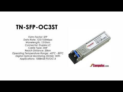 TN-SFP-OC3ST  |  Transition Compatible 100BASE-FX/OC-3 SFP 1310nm SMF 20km Industrial