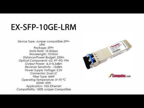 EX-SFP-10GE-LRM  |  Juniper Compatible 10GBASE-LRM SFP+ 1310nm 220m MMF