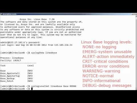 How To Set The Avaya CS 1000 Linux Base Logs