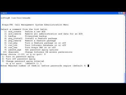 How To Use The Cmsadm Utility To Configure Password Aging On Avaya CMS Solaris Servers