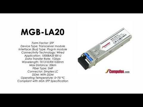 MGB-LA20  |  Planet Compatible 1000Base-LX Tx1310nm/Rx1550nm 20km SFP