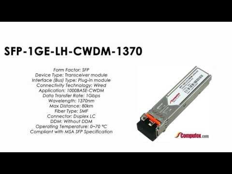 SFP-1GE-LH-CWDM-1370  |  Juniper Compatible 1000Base-CWDM SFP 1370nm 80km