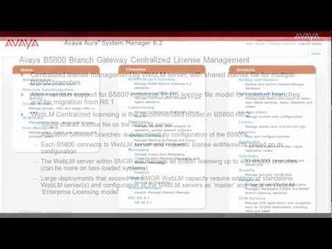 Avaya B5800 Branch Gateway Centralized License Management