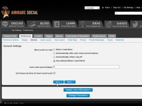 Airheads Social Community: Making Changes To Preferences