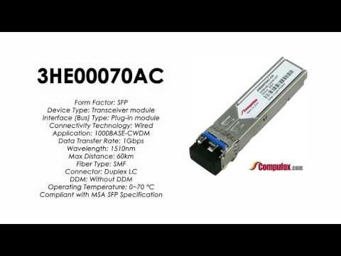 3HE00070AC  |  Alcatel Compatible 1000Base-CWDM 1510nm 60km SFP