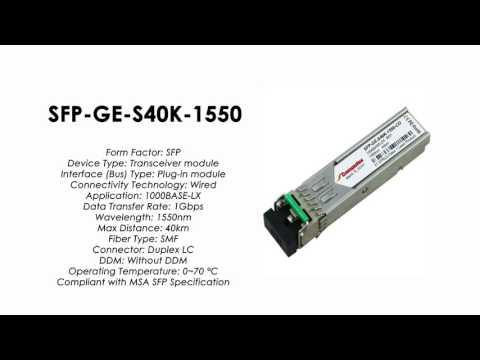 SFP-GE-S40K-1550  |  ZTE Compatible 1000Base-LX SFP SMF 40km 1550nm