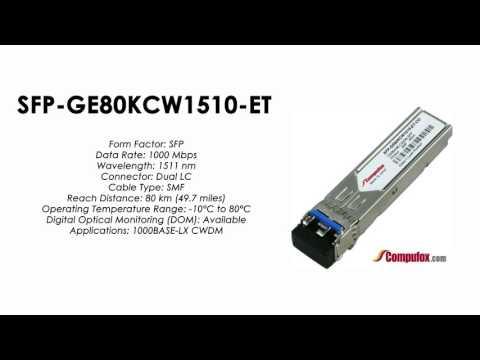 SFP-GE80KCW1510-ET  |  Juniper Compatible 1000BASE-CWDM SFP 1511nm 80km SMF