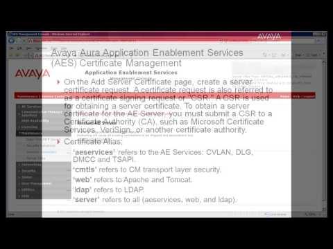 Avaya Aura Application Enablement Services, Administering Certificates