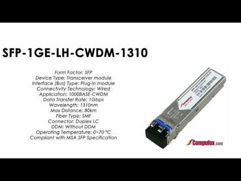 SFP-1GE-LH-CWDM-1310  |  Juniper Compatible 1000Base-CWDM SFP 1310nm 80km