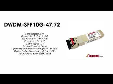 DWDM-SFP10G-47.72  |  Cisco Compatible 10GBASE-DWDM SFP+ 1547.72nm 80km