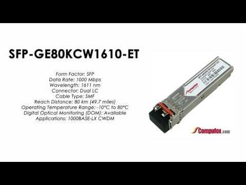 SFP-GE80KCW1610-ET  |  Juniper Compatible 1000BASE-CWDM SFP 1611nm 80km SMF
