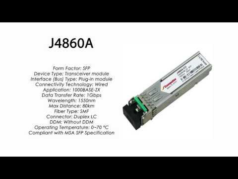 J4860A | HP Compatible 1000Base-ZX 1550nm 80km SMF SFP