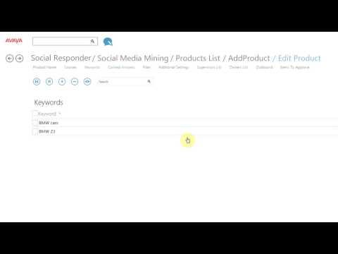 How To Create Products In Avaya Social Responder?