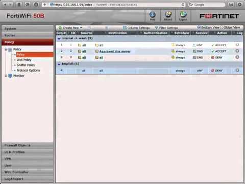 FortiGate Cookbook   Security Policies That Limit DNS Queries To Only One Approved DNS Server1]