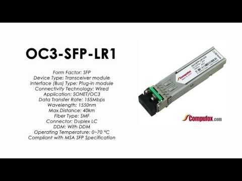OC3-SFP-LR1  |  Alcatel Compatible ATM-155Mbps/OC3 1550nm 40km SFP