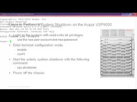 How To Perform A System Shutdown On The Avaya VSP9000
