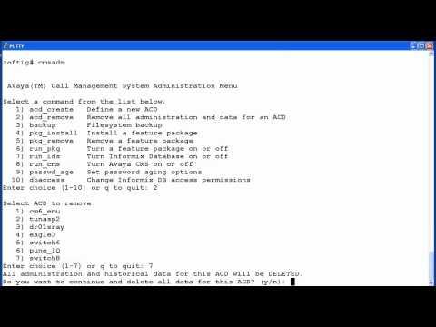 How To Remove An Existing ACD From Avaya Call Management System