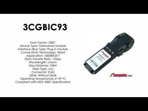 3CGBIC93  |  3Com Compatible 1000BASE-T RJ45 100m GBIC