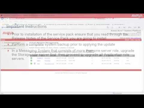 How To Install Service Pack On Avaya Aura Messaging