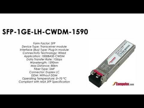 SFP-1GE-LH-CWDM-1590  |  Juniper Compatible 1000Base-CWDM SFP 1590nm 80km