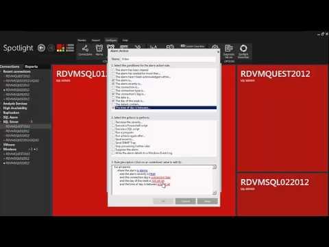 How To Configure Spotlight On SQL Server Enterprise Alarm Actions