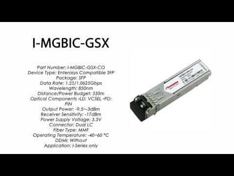 I-MGBIC-GSX  |  Enterasys Compatible 1000BASE-SX 850nm 550m MMF
