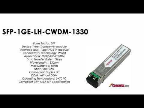 SFP-1GE-LH-CWDM-1330  |  Juniper Compatible 1000Base-CWDM SFP 1330nm 80km