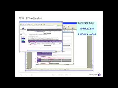 Alcatel-Lucent - ACTIS Fuer Einsteiger - Export Eines Auftrag Und Import Von Software Keys - German