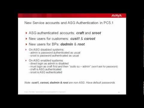 New Service Accounts And ASG Authentication In Avaya Proactive Contact 5.1.