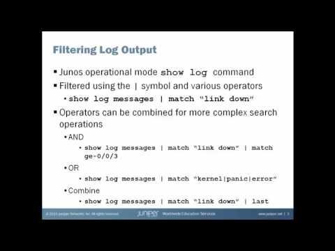 Log Filtering On A Junos Device