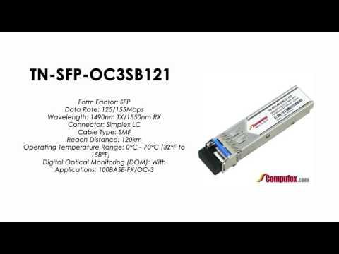 TN-SFP-OC3SB121 | Transition Compatible 100BASE-FX/OC-3 BIDI SFP 1490nmTx/1550nmRx 120km