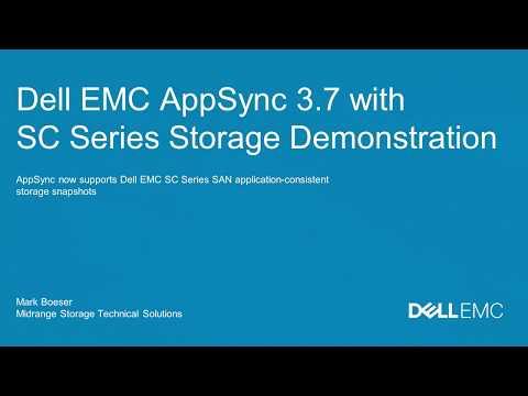Dell EMC AppSync With Dell EMC SC Series Storage