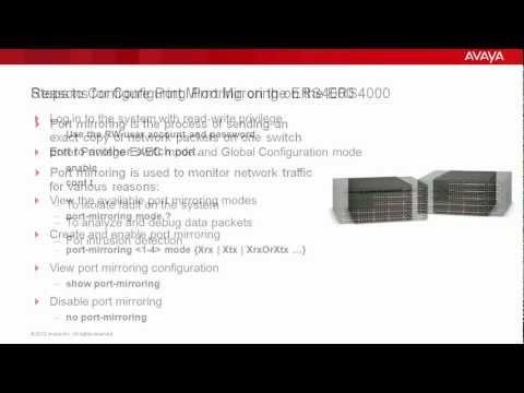 How To Configure Port Mirroring On The Avaya ERS4000