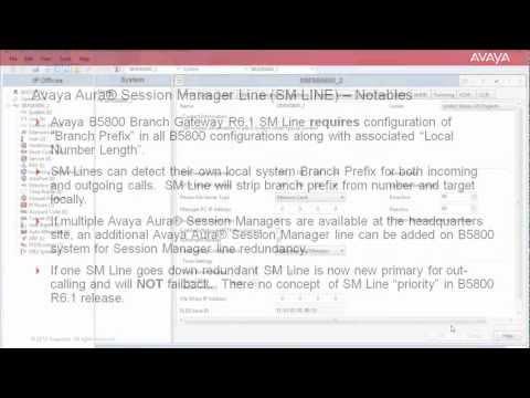 How To Configure An Avaya Aura Session Manager Line (SM LINE) On The Avaya B5800 Branch Gateway R6.1