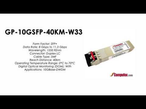 GP-10GSFP-40KM-W33  |  Force10 Compatible 10GBase-DWDM SFP+ 1550.92nm 40km SMF