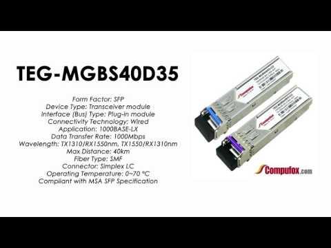 TEG-MGBS40D35  |  TRENDnet Compatible Pair 1000Base-BX 1550/1310 40km SFP