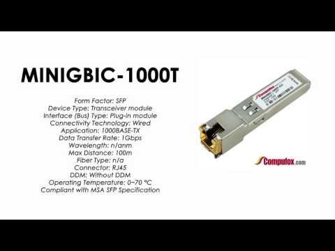 MINIGBIC-1000T  |  Alcatel Compatible 1000Base-TX RJ45 100m  SFP