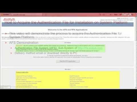 How To Acquire The Authentication File For Installation On Avaya System Platform