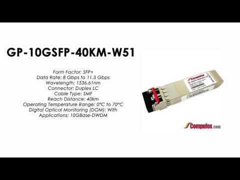 GP-10GSFP-40KM-W51  |  Force10 Compatible 10GBase-DWDM SFP+ 1536.61nm 40km SMF