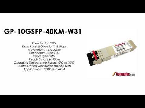 GP-10GSFP-40KM-W31  |  Force10 Compatible 10GBase-DWDM SFP+ 1552.52nm 40km SMF