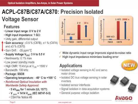 Using Avago Optical Isolation Amplifiers In Solar Power Systems