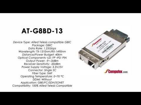 AT-G8BD-13  |  Allied Telesis Compatible 1000LX TX1310nm/RX1490nm 40km GBIC