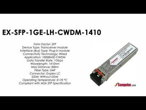 EX-SFP-1GE-LH-CWDM-1410  |  Juniper Compatible 1000Base-CWDM 1410nm SFP 80km